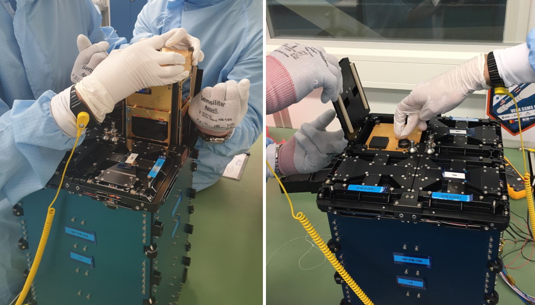 Integration of the PICASSO CubeSat in the Picosatellite Orbital Deployer.