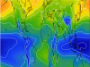 Tropospheric ozone column map