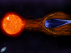 Continuous stream of electrons and ions outflowing from the Sun