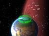 Outflow from polar regions at Earth.