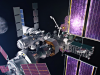 Gateway space station orbiting Moon