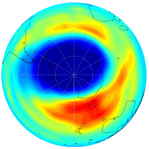 Antarctic ozone hole 2003