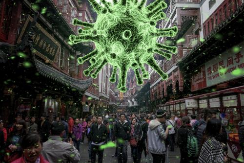 Illustratie corona virus uitbraak in China