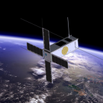 Satellite Picasso dans l'espace autour de la Terre